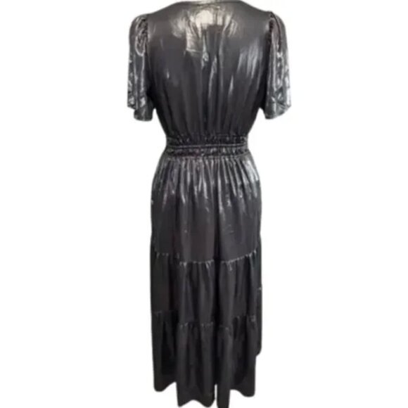 Anthropologie The Somerset Metallic Maxi Dress Size Small Witchy Goth Holiday - Picture 4 of 15